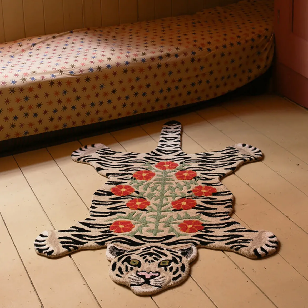 Tapis Floral Tigre blanc