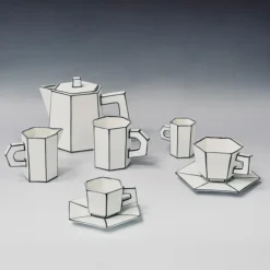 Tasse à thé carte blanche Black & White