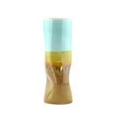 Vase Cylindre - Distortion Bleu et Jaune