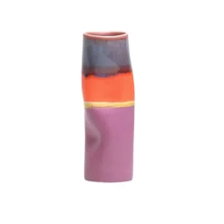 Vase Cylindre - Distortion Violet et Orange