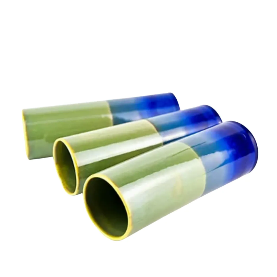 Vase Cylindre - Vert & Bleu