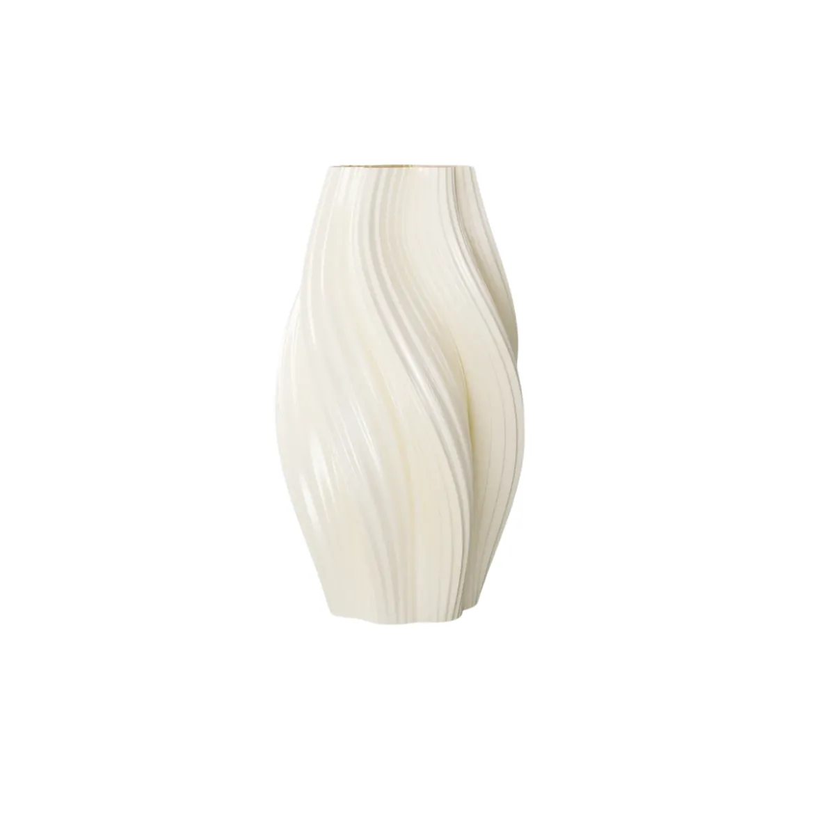 Vase 3D Printed Hot Ice Cream Perle Blanc - 25 cm