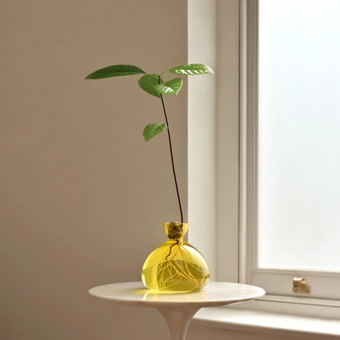 Vase en verre pour gland