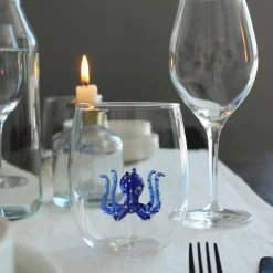 Verre pieuvre - Bleu