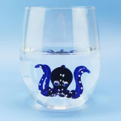 Verre pieuvre - Bleu
