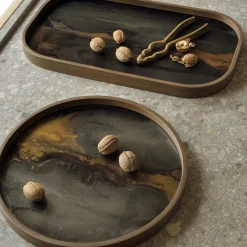 Vide-poche en verre - Bronze Organic - 42 x 24 cm