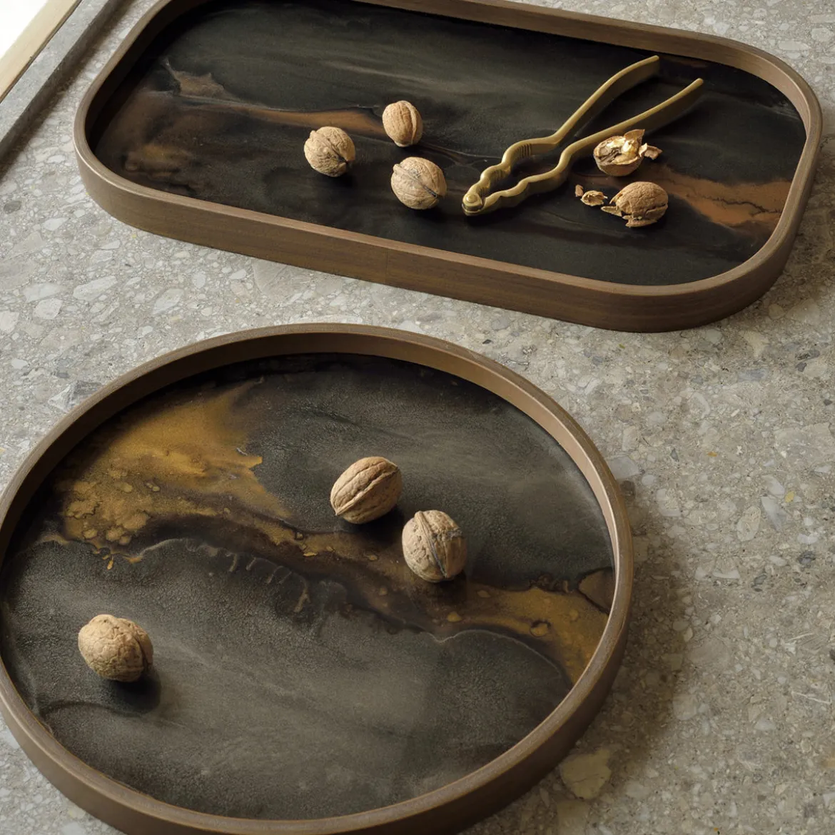 Vide-poche en verre - Bronze Organic - Ø 30 cm