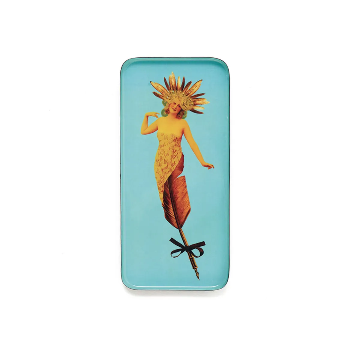 Vide-poche rectangulaire Poesy en fer - 12,5 × 28 cm